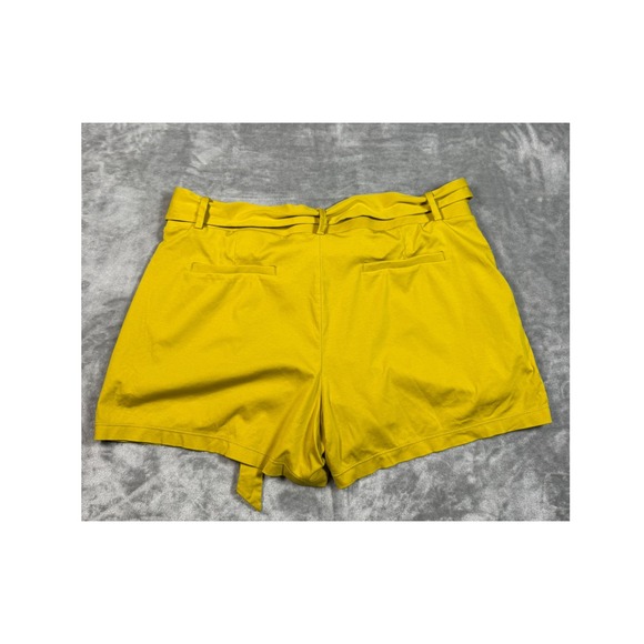 LOFT Belted Shorts High Waist Casual Everyday Yellow Size L - Picture 4 of 7
